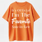 100% Cotton It's Official I'm The Favorite Son-in-Law Humor Graphic T-Shirt