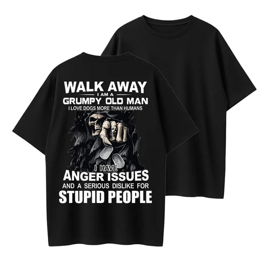 Grumpy Old Man Anger Issues Dogs Over People Organic Cotton Unisex T-Shirt