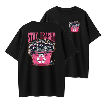 Stay Trashyraccoon printed T-shirt