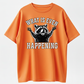 Casual Streetwear T-shirt, Funny Confused Raccoon Graphic, Sarcastic "What Is Even Happening"