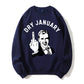 Dry January Funny Middle Finger Humor Organic Cotton Unisex Sweatshirt