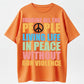 Retro Imagine Peace Multicolor Typography T-Shirt