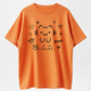 Round Neck, Breathable, Cute Cat Text Print, Black Line Art, Kawaii Manga Loose Fit Top