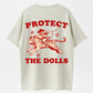 "Protect The Dolls" Vintage Cowgirl & Tiger Graphic T-Shirt - 100% Cotton Heavyweight(Reverse Design)
