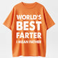 100% Cotton Father's Day Retro World's Best Farter Dad Joke T-Shirt