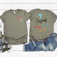 Women's Jesus Has My Back Pattern Round-Neck T-Shirt
