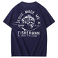 Jesus Made Me A Fisherman Pattern Print 100%Cotton T-Shirt