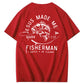 Jesus Made Me A Fisherman Pattern Print 100%Cotton T-Shirt
