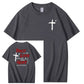 Trust In The  Lord Pattern Print Crew Neck T-Shirt