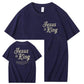 Jesus Is King Pattern  Print Cotton T-Shirt