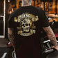LUCKY THIRTEEN Skull Black Print T-shirt
