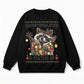 Raccoon Tangled in Christmas Lights Graphic Sweatshirt
