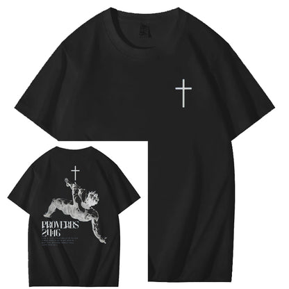 Proverbs Christian God Faith Jesus Art Pattern Print T-Shirt