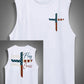 Stand For The Flag Kneel For The Cross 4th Of July Print Cotton Sleeveless Tank Tops