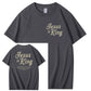 Jesus Is King Pattern  Print Cotton T-Shirt