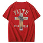 Faith Over Fear  Pattern Print 100%Cotton T-Shirt