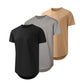 Men's 3-Pack Cotton Hipster Hip Hop Longline Crewneck T-Shirt, Men's Casual T-Shirts