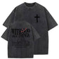 White God All Things Are Possible  Washed And Distressed Pattern Crew Neck T-Shirt