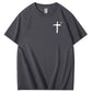 Trust In The  Lord Pattern Print Crew Neck T-Shirt