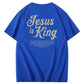 Jesus Is King Pattern  Print Cotton T-Shirt