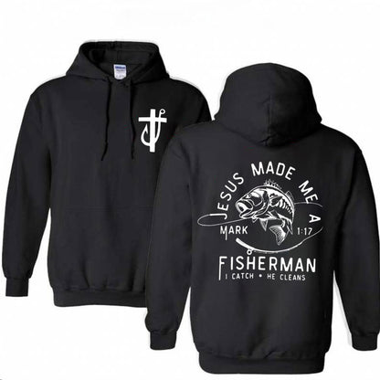 Jesus Made Me A Fisherman Pattern Classic Hoodie
