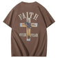Faith Over Fear  Pattern Print 100%Cotton T-Shirt