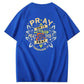 Pray Pattern Print 100%Cotton T-Shirt
