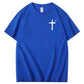 Trust In The  Lord Pattern Print Crew Neck T-Shirt