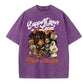 Support Your Local Trick or Treaters Pattern Washed Distressed Crew Neck 100% Cototon T-Shirt