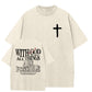 White God All Things Are Possible  Washed And Distressed Pattern Crew Neck T-Shirt