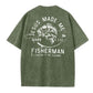 Jesus Made Me A Fisherman Pattern Washing And Aging Process Crew Neck T-Shirt