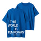 Plain "THIS WORLD IS TEMPORARY" Letter Print Short Sleeve Graphic Tee, Loose Casual Comfy Round Neck T-shirt for Summer