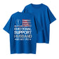 T - shirt with ‘EMOTIONAL SUPPORT HUSBAND’ Flag Motif – USA Vibe