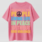 Retro Imagine Peace Multicolor Typography T-Shirt