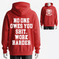 100% Cotton 'Work Harder' Skull & Wrench Graphic Hoodie
