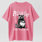 Feral & Pregnant Don't Touch Me Funny Pregnant Raccoon T-Shirt