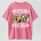 Funny Dog Hair Graphic Tee - Rich vs Happy People Quote Cotton Unisex Streetwear T-Shirt