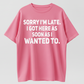 100% Cotton Loose Fit Sarcastic T-Shirt – Sorry I'm Late, I Got Here As Soon As I Wanted To