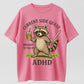 Current Side Quest ADHD Raccoon Funny Organic Cotton Unisex T-Shirt