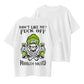 Urbntees Don't Like Me Fuck Off Problem Solved Green Beanie Skull Graphic Tee