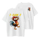 Humorous Rooster Graphic T-Shirt – 'F-CAW-F' Funny Design for Bold Personalities