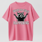 Casual Streetwear T-shirt, Funny Confused Raccoon Graphic, Sarcastic "What Is Even Happening"