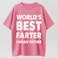 100% Cotton Father's Day Retro World's Best Farter Dad Joke T-Shirt