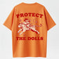 "Protect The Dolls" Vintage Cowgirl & Tiger Graphic T-Shirt - 100% Cotton Heavyweight(Reverse Design)