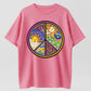 Psychedelic Floral Peace Tee Universe & Nature Art Print Short Sleeve