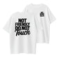 "NOT FRIENDLY DO NOT TOUCH" T-Shirt - Double-Sided Print Short Sleeve Crew Neck Top with Lettering