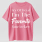 100% Cotton It's Official I'm The Favorite Son-in-Law Humor Graphic T-Shirt