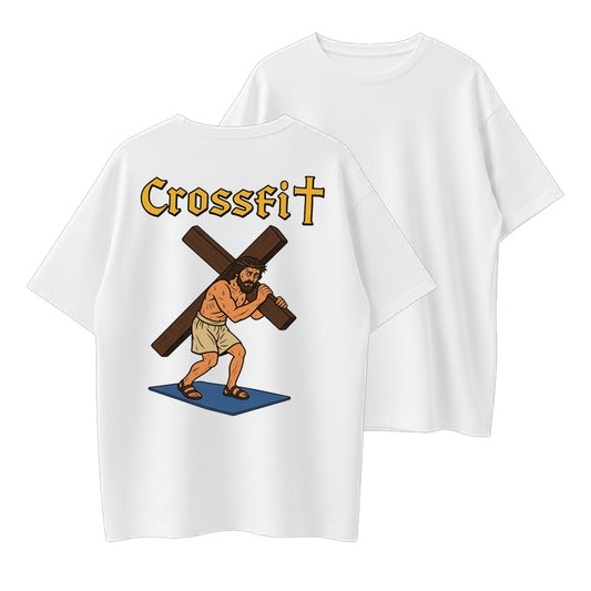 Crossfit Jesus Carrying The Cross Funny Gym Workout T-Shirt