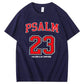 Psalm 23 The Load Is My Shepherod  Pattern Print 100%Cotton T-Shirt