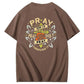 Pray Pattern Print 100%Cotton T-Shirt